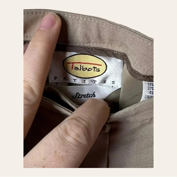 0747.  TALBOTS PETITE “STRETCH” TROUSERS KHAKI IN COLOR SIZE 8 STRAIGHT LEG - Picture 5 of 9